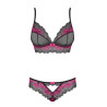 Obsessive Ensemble Tulia 2 Pièces Noir-Rose